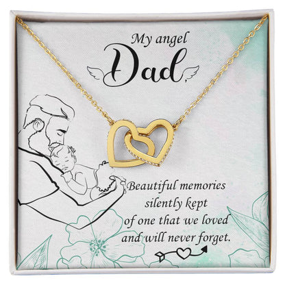 My Angel Dad Necklace Interlocking Hearts Necklace