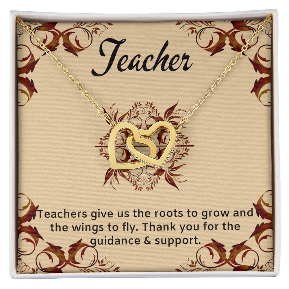 Teacher Gift Interlocking Hearts Necklace