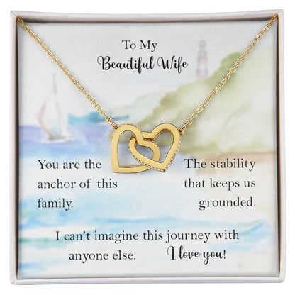 My Wife Anchor Of Our Family Interlocked Hearts Necklace From Husband Interlocking Hearts Necklace
