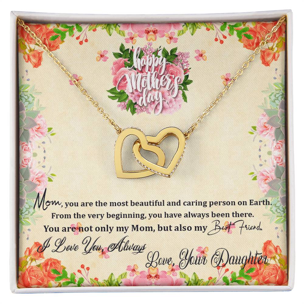 Happy Mother'S Day From Daughter Intertwined Hearts Necklace Interlocking Hearts Necklace