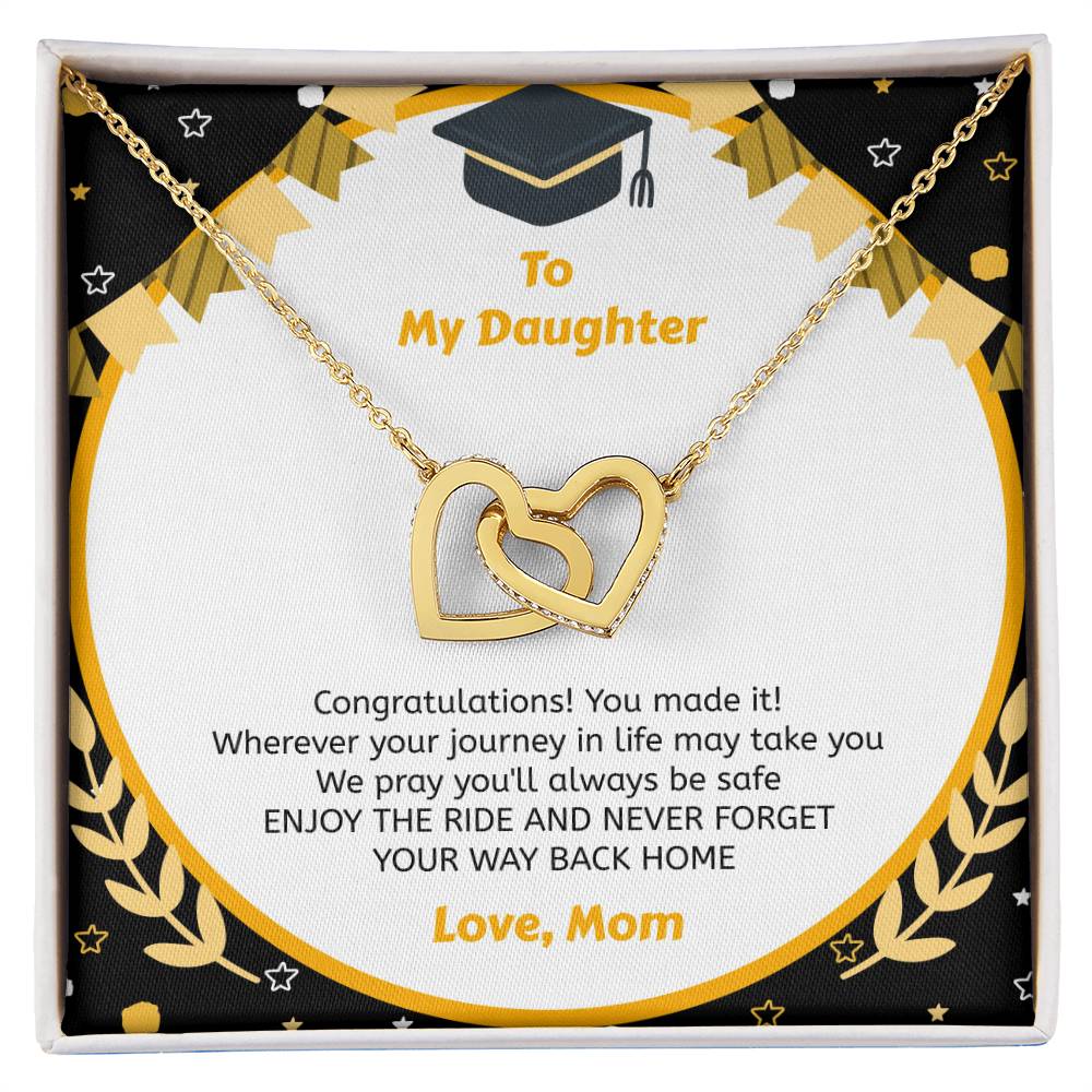 To My Daughter You Made It - Necklace Interlocking Hearts Necklace