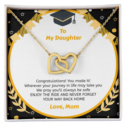 To My Daughter You Made It - Necklace Interlocking Hearts Necklace