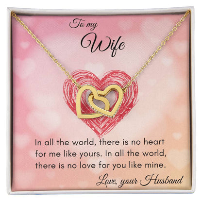 Gift For Wife In All The World Interlocking Hearts Necklace