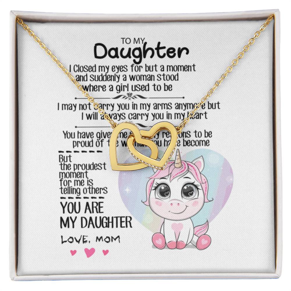 To My Daughter Interlocking Hearts Necklace