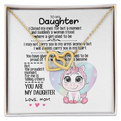 To My Daughter Interlocking Hearts Necklace