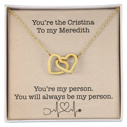 Grey'S Anatomy - You'Re My Person Interlocking Necklace Interlocking Hearts Necklace