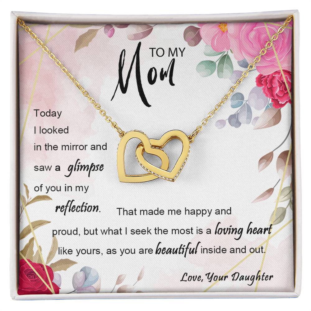 Limited Quantity Mother'S Day Gifts From Daughter Birthday Gifts For Mom Reflection Interlocking Hearts Necklace