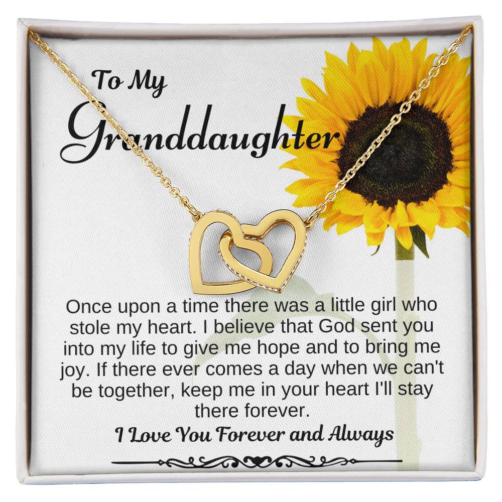 To My Granddaughter Interlocking Heart Necklace Interlocking Hearts Necklace