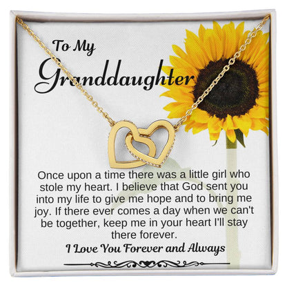 To My Granddaughter Interlocking Heart Necklace Interlocking Hearts Necklace