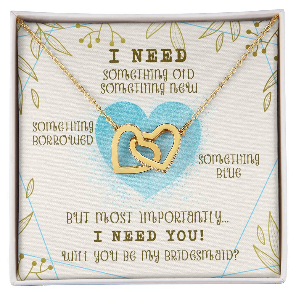 I Need You To Be My Bridesmaid Interlocked Hearts Necklace Interlocking Hearts Necklace