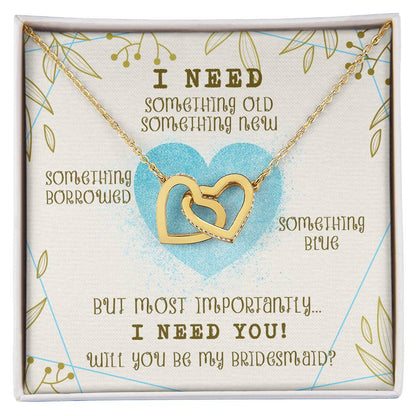 I Need You To Be My Bridesmaid Interlocked Hearts Necklace Interlocking Hearts Necklace