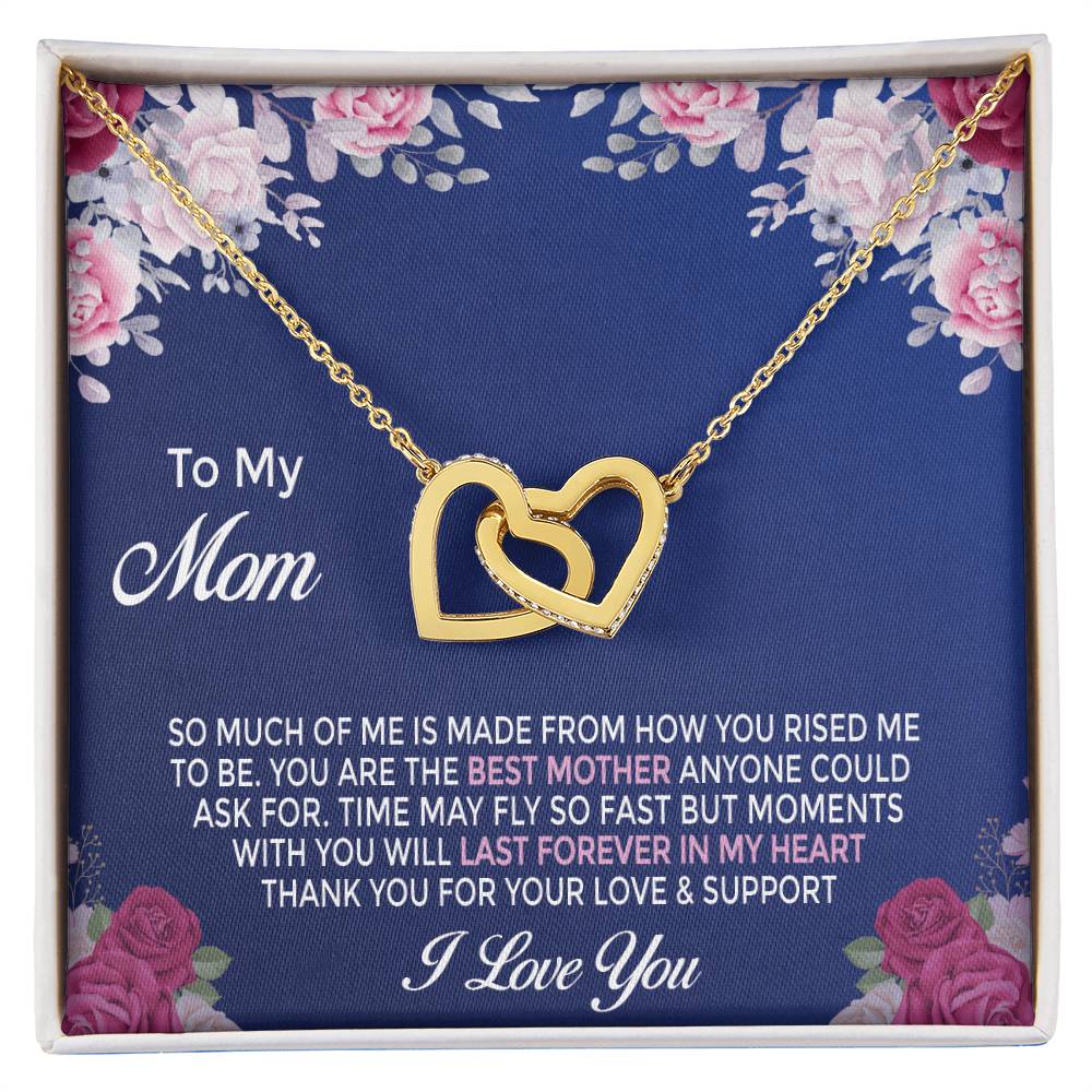 Mom Daughter Gift Mother'S Day Interlocking Hearts Necklace