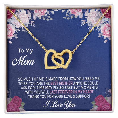 Mom Daughter Gift Mother'S Day Interlocking Hearts Necklace