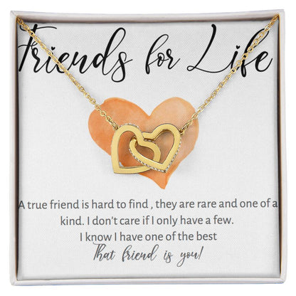 Friends For Life Necklace Interlocking Hearts Necklace