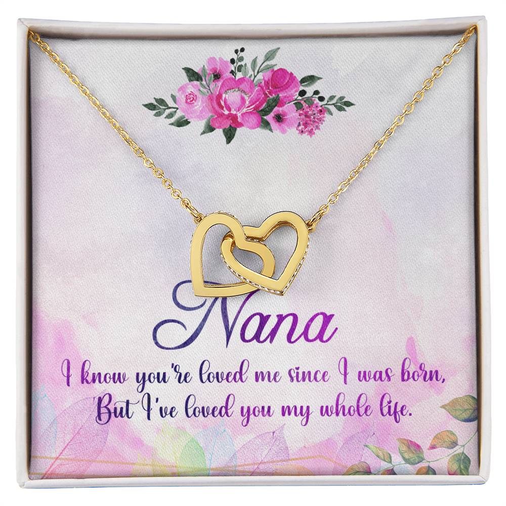 Nana Interlocking Hearts Necklace Message Card
