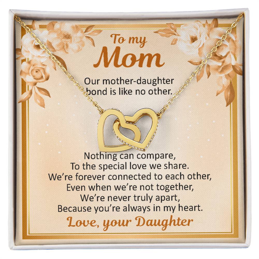 To My Mom - Our Mother Daughter Bond - Necklace Interlocking Hearts Necklace
