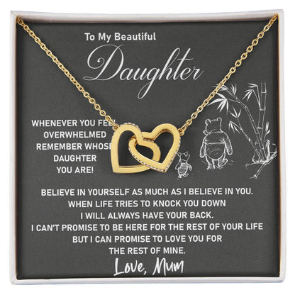 To My Daughter - I Will Love You For The Rest Of Mine - Necklace Interlocking Hearts Necklace