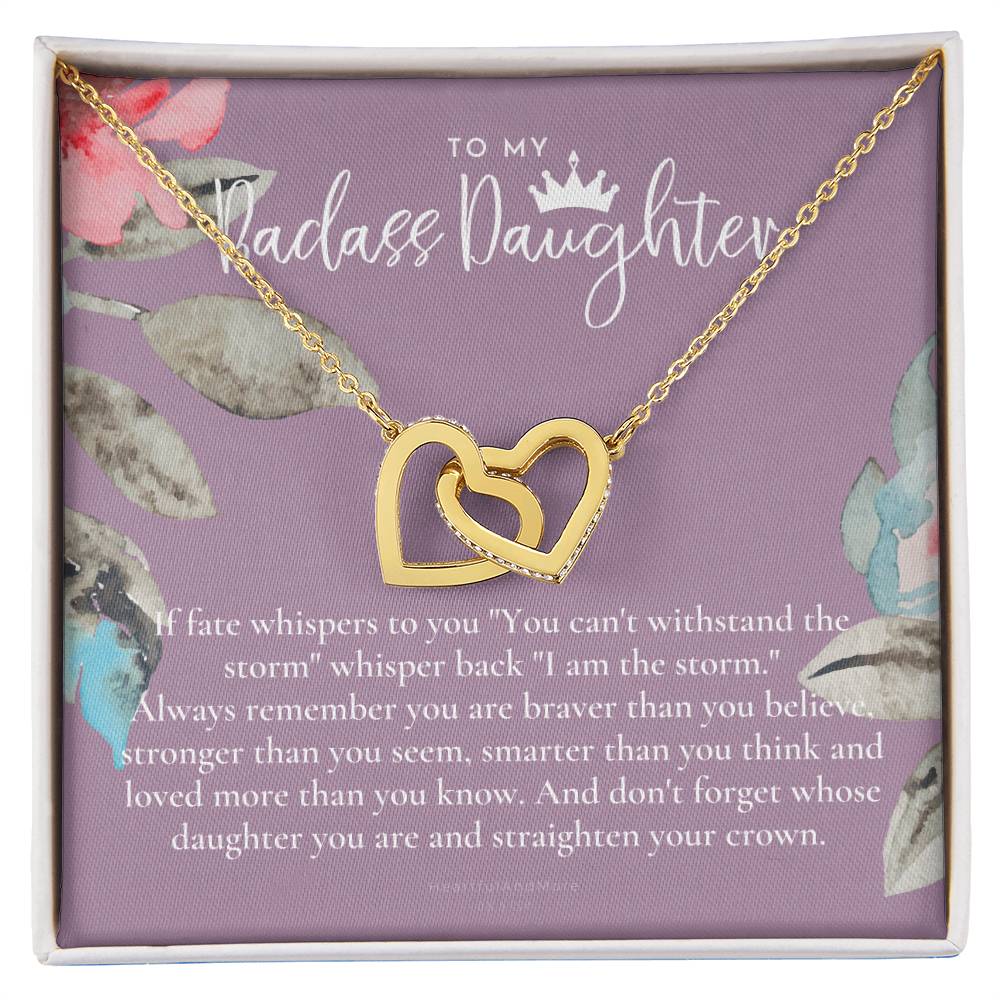 Daughter Gift From Mom Heart Necklace Daughter Gift Interlocking Necklace To Daughter Daughter Graduation Birthday Gift Necklace Interlocking Hearts Necklace