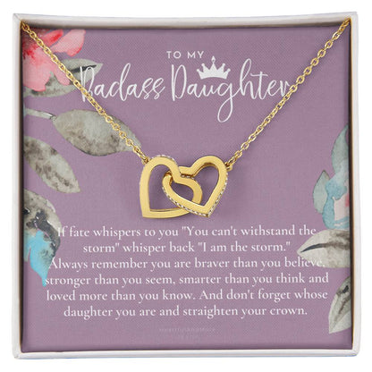 Daughter Gift From Mom Heart Necklace Daughter Gift Interlocking Necklace To Daughter Daughter Graduation Birthday Gift Necklace Interlocking Hearts Necklace