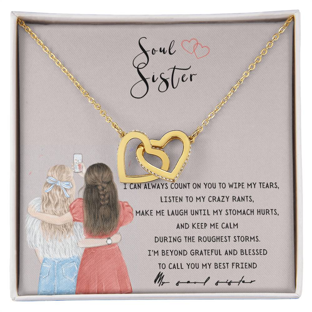 Soul Sister - Joined Hearts Necklace Interlocking Hearts Necklace