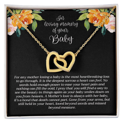 In Loving Memory Baby Necklace Interlocking Hearts Necklace
