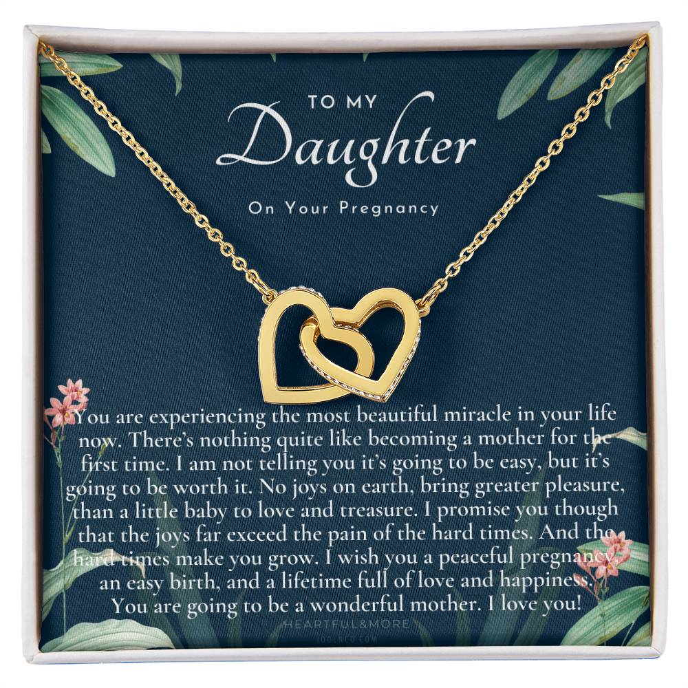 Pregnancy Gift For Daughter Baby Shower Gift Mom To Be Gift Expecting Mom Gift Pregnant Daughter Gift From Mom Interlocking Hearts Necklace