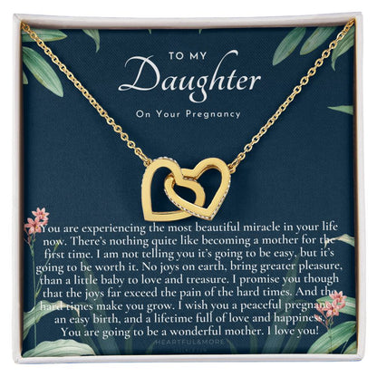 Pregnancy Gift For Daughter Baby Shower Gift Mom To Be Gift Expecting Mom Gift Pregnant Daughter Gift From Mom Interlocking Hearts Necklace