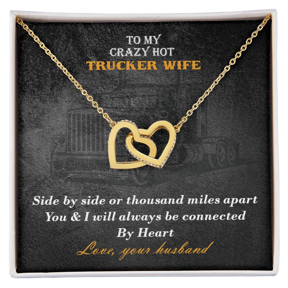 Hot Trucker Wife Interlocked Hearts Necklace Interlocking Hearts Necklace