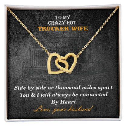 Hot Trucker Wife Interlocked Hearts Necklace Interlocking Hearts Necklace