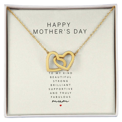 Happy Mother'S Day To My Kind Beautiful Strong Brilliant Supportive And Truly Fabulous Mum Interlocking Hearts Necklace