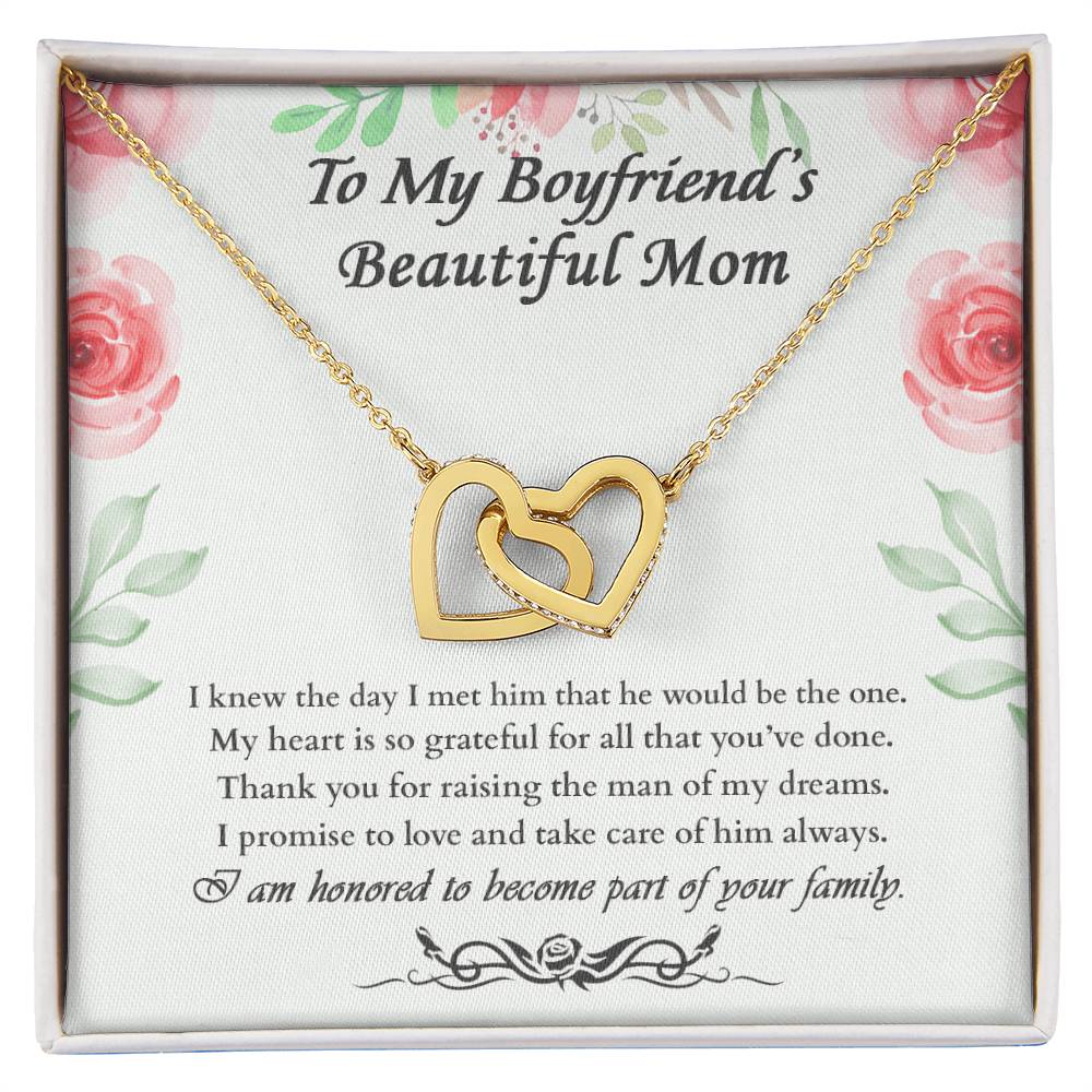 Gift For Boyfriend'S Mom - The Day I Met Him - Interlocking Interlocking Hearts Necklace