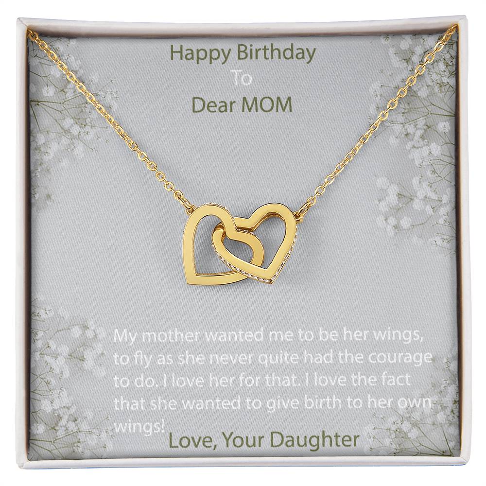Heart Necklace For Mom -Birthday Necklace For Mother Interlocking Hearts Necklace