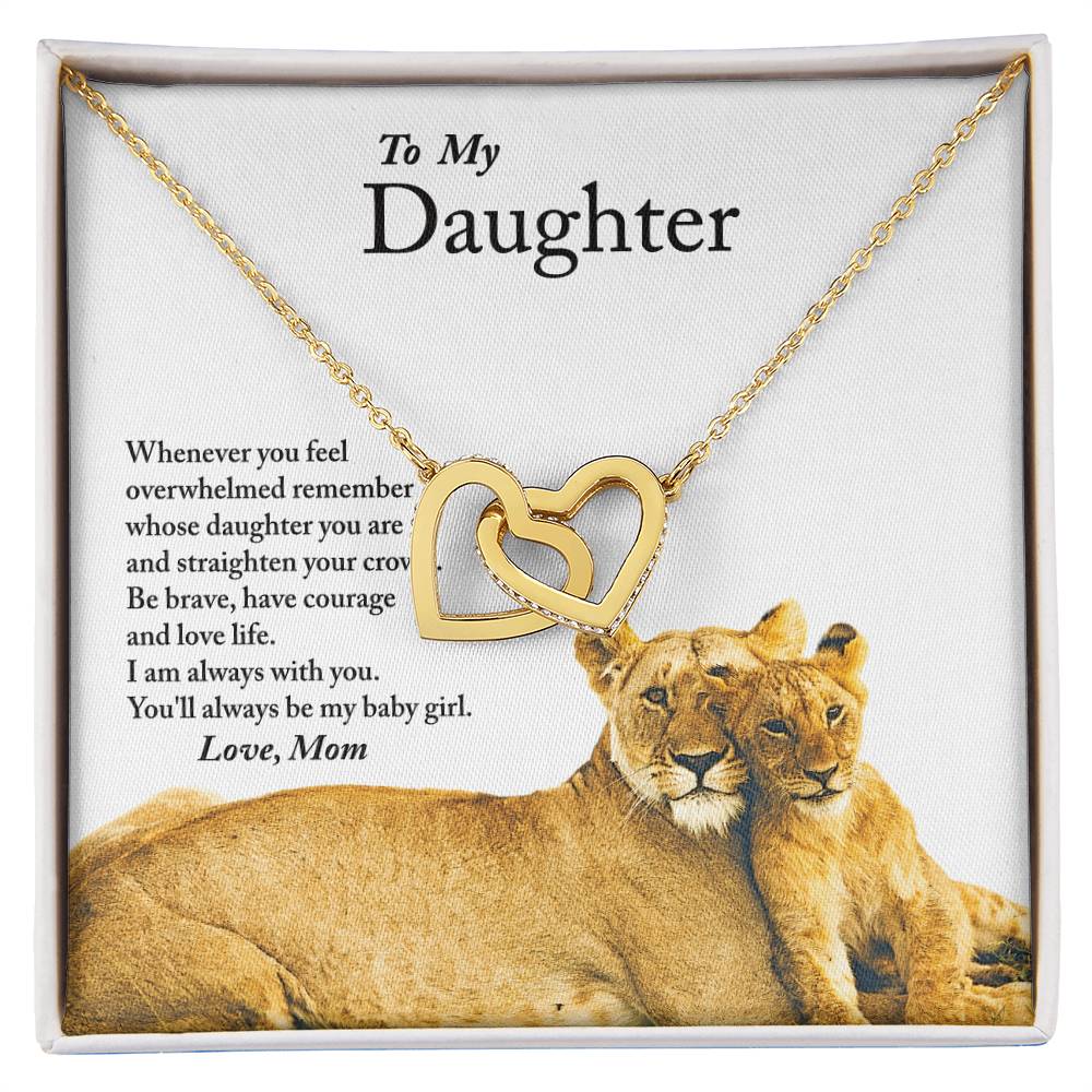 To My Daughter - Love Gift From Mom - Always With You - Interlocking Hearts Necklace