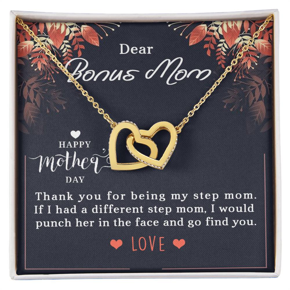 Bonus Mom Interlocking Hearts Necklace