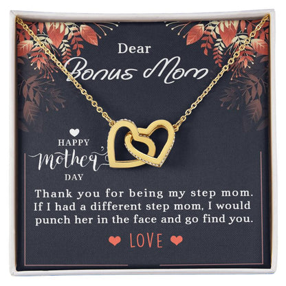 Bonus Mom Interlocking Hearts Necklace