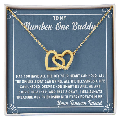 Buddy Treasure Our Friendship Interlocking Hearts Necklace