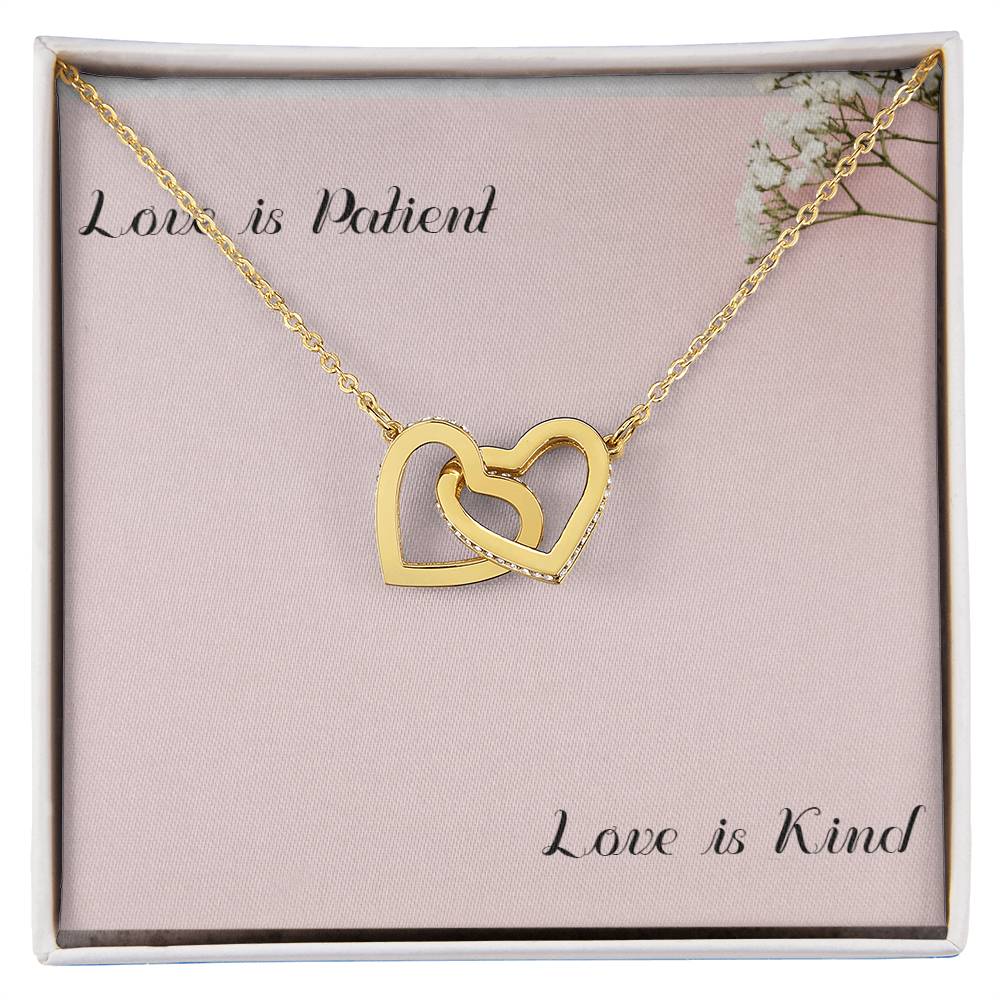 I Love You Necklace With Message Card Interlocking Hearts Necklace