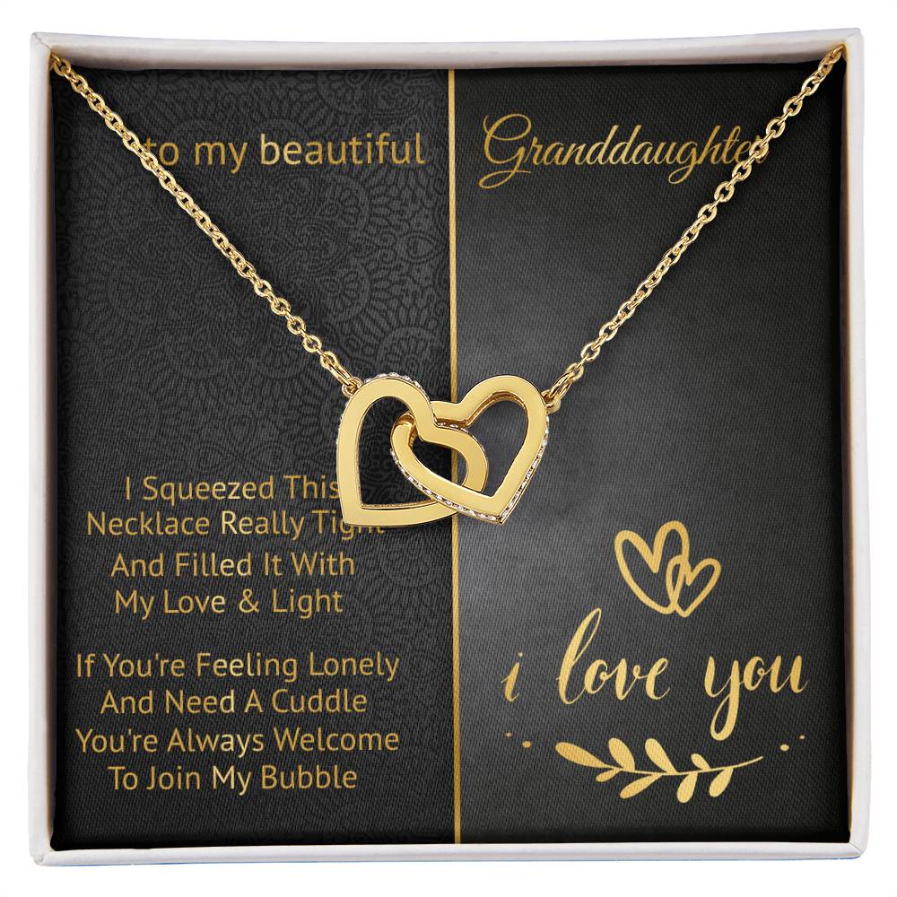 To My Beautiful Granddaughter - Join My Bubble - Interlocking Hearts Necklace
