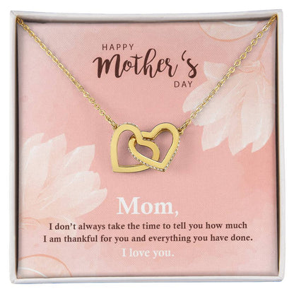 Mother'S Day - Double Hearts Necklace Interlocking Hearts Necklace