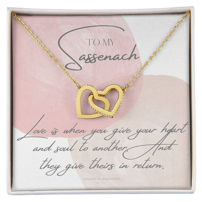 To My Sassenach Outlander Gift Outlander Gift Box Outlander Jewelry Outlander Gift For Wife Outlander Charm Outlander Necklace Interlocking Hearts Necklace