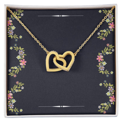 Two Hearts Necklace For Her Interlocking Hearts Necklace