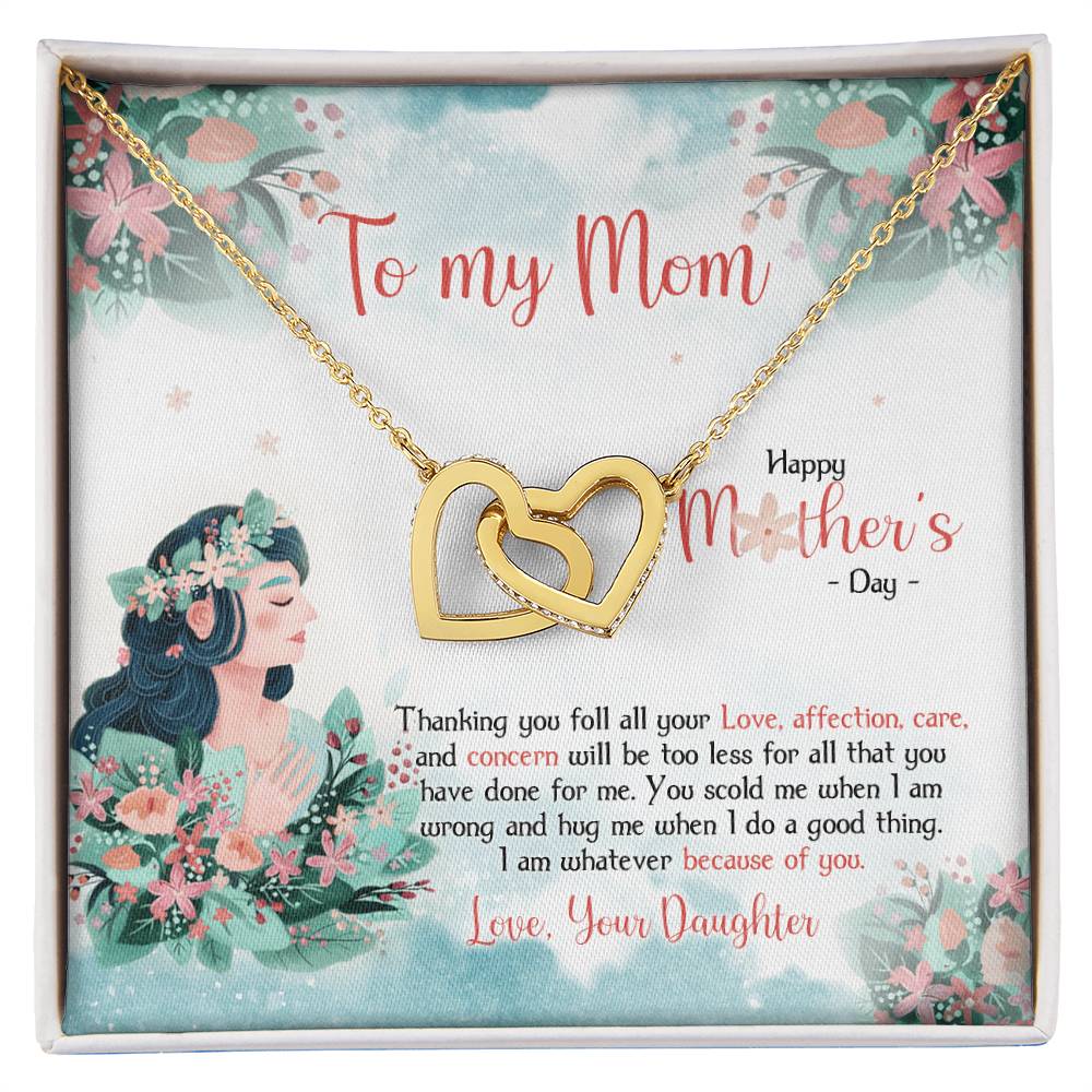 To My Mom - Happy Mother'S Day - Two Hearts Necklace Interlocking Hearts Necklace