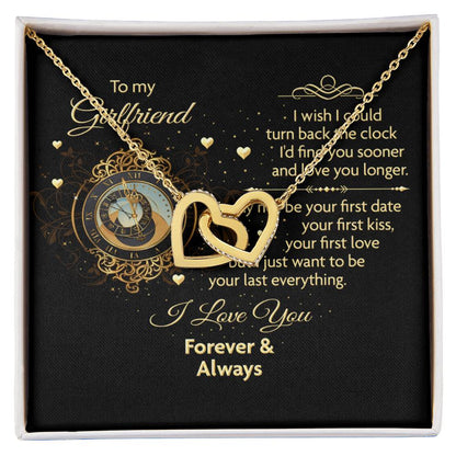 To My Girlfriend - Forever & Always Necklace Interlocking Hearts Necklace