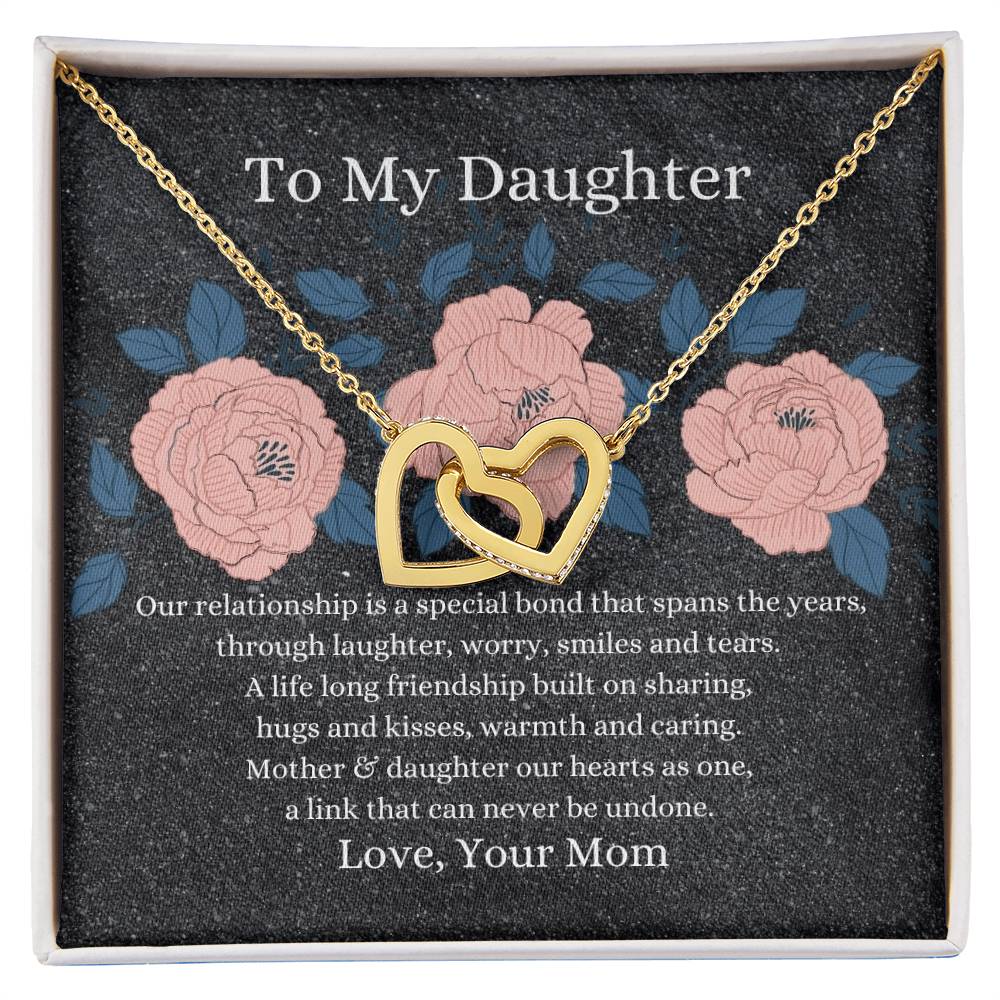Mother To Daughter Hearts As One Necklace Interlocking Hearts Necklace