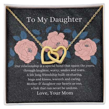 Mother To Daughter Hearts As One Necklace Interlocking Hearts Necklace