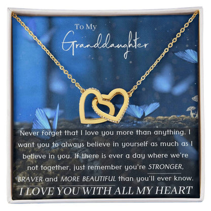 Granddaughter Necklace - Give The Gift She''Ll Always Remember Interlocking Hearts Necklace