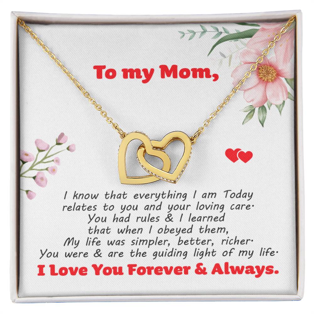 Gift For Mom - Interlocking Hearts Necklace