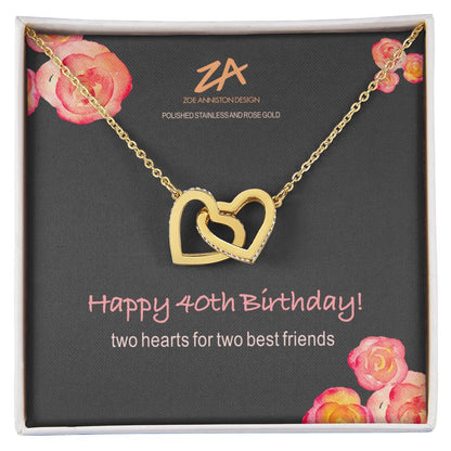 Happy 40Th Interlocking Hearts Necklace