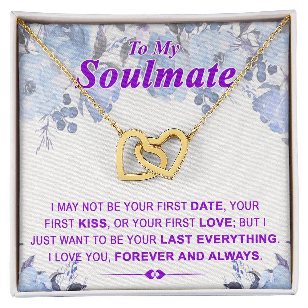 To My Soulmate Last Everything - Interlocked Interlocking Hearts Necklace