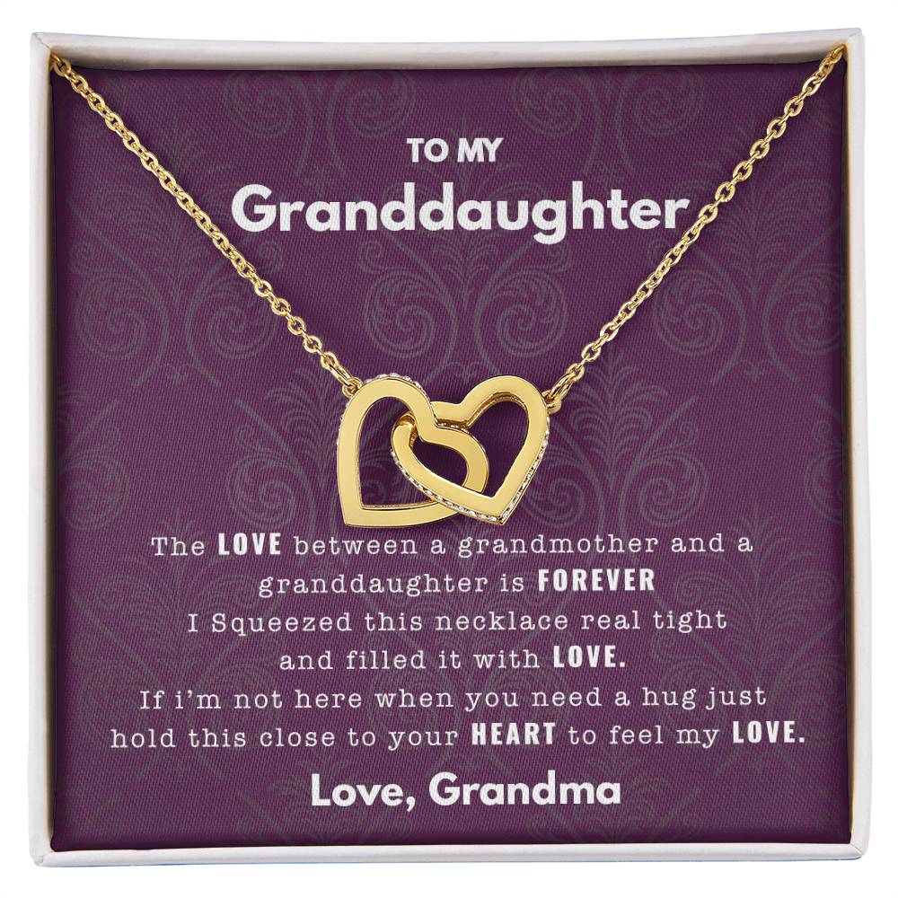 To My Granddaughter - Filled With Love - Necklace Interlocking Hearts Necklace